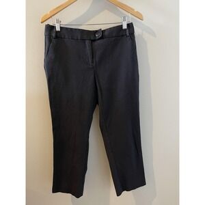 Izod Pants Womens 6‎ Black Cropped Textured Straight Leg Ankle Career Casual